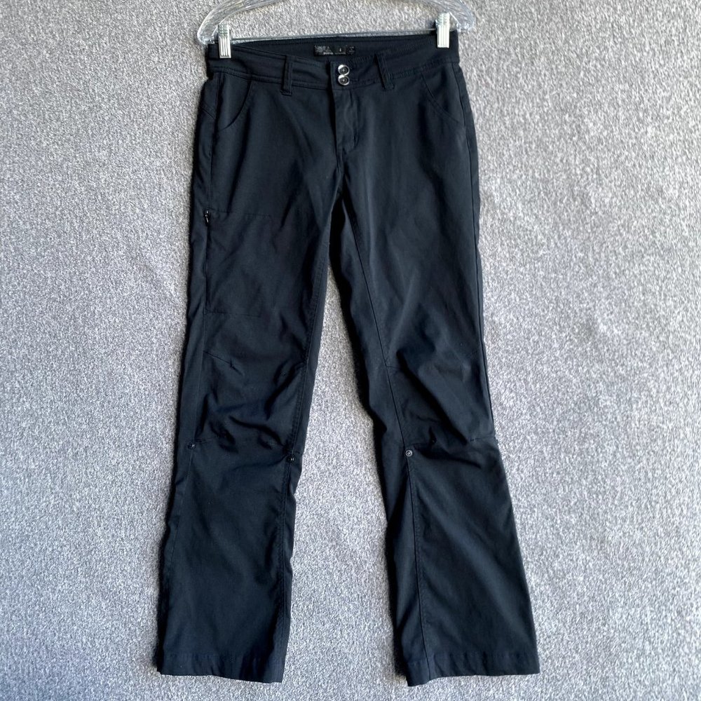 PrAna Women's Size 4P Black Nylon Straight Leg Halle Outerwear Convertible Pant
